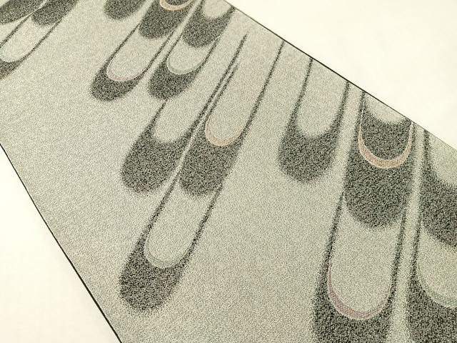 平和屋着物●西陣　織の弘彩謹製　六通柄袋帯　幾何霞　金糸　証紙付き　正絹　逸品　未使用　CABG7948vp