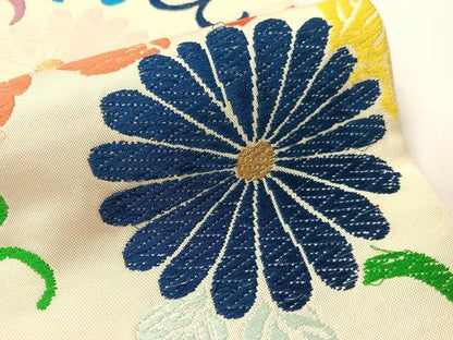 平和屋着物●全通柄　本袋帯　唐織　菊唐草文　金糸　正絹　逸品　CABG7949vp