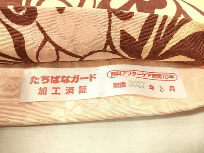 平和屋着物●両面　半幅帯　舞蝶尽くし　正絹　逸品　CABG7951vp