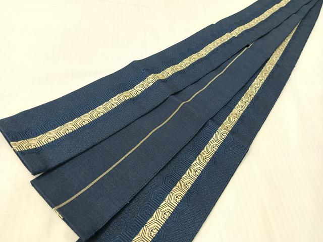 平和屋着物●男性　本場筑前博多織　角帯　亀甲花間道　正絹　逸品　CABG7954vp