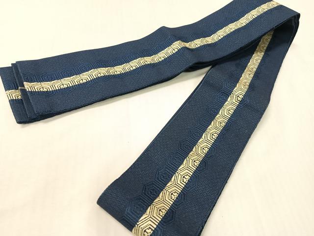 平和屋着物●男性　本場筑前博多織　角帯　亀甲花間道　正絹　逸品　CABG7954vp