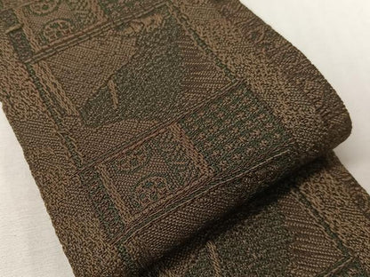 平和屋着物●男性　両面　角帯　華麗錦　正絹　逸品　CABG7959vp