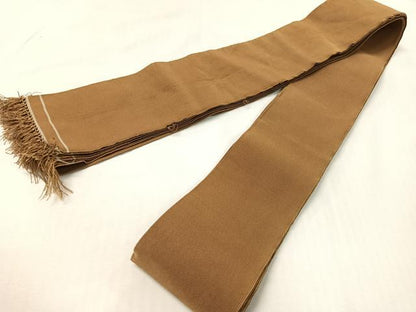 平和屋着物●男性　爪掻き本綴れ　角帯　芝翫茶色　正絹　逸品　CABG7964vp