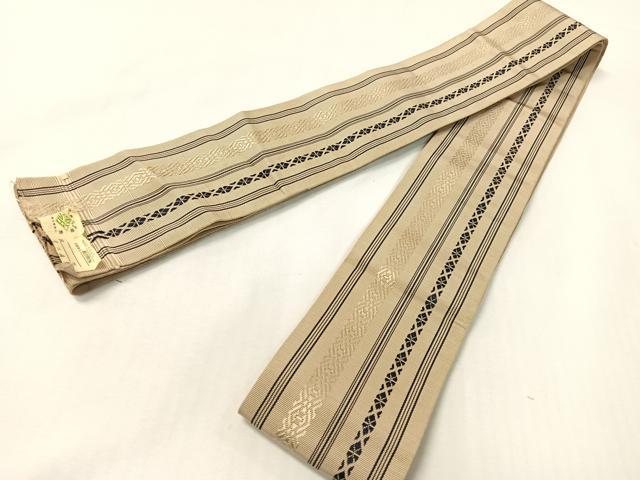 平和屋着物●男性　本場筑前博多織　角帯　献上　証紙付き　正絹　逸品　CABG7966vp
