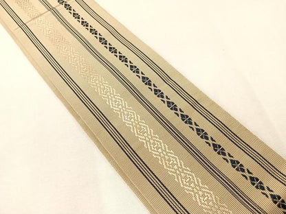 平和屋着物●男性　本場筑前博多織　角帯　献上　証紙付き　正絹　逸品　CABG7966vp
