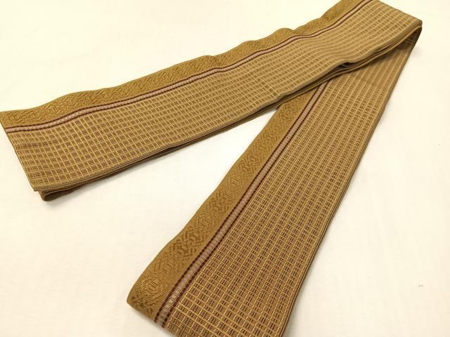 平和屋着物●男性　本場筑前博多織　両面　角帯　吉祥間道　正絹　逸品　CABG7967vp