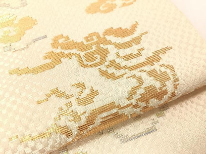 平和屋着物●龍村平蔵製　六通柄　本袋帯　木下裂　金銀糸　正絹　逸品　CABG7972vp