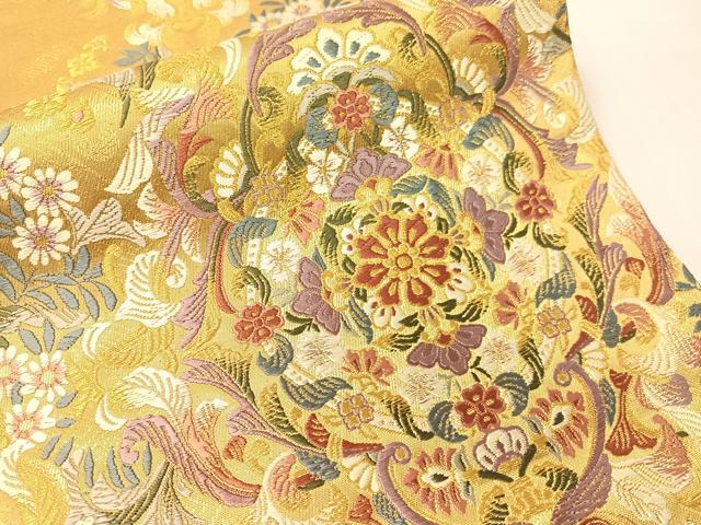 平和屋着物●西陣　京藝謹製　六通柄袋帯　唐織　瑞宝　金糸　共箱・証紙付き　正絹　逸品　CABG7977vp