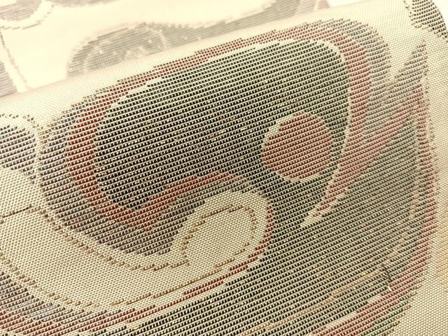 平和屋着物●洛風林　工芸帯地　六通柄袋帯　唐草吉祥文　金糸　正絹　逸品　CABG7986vp