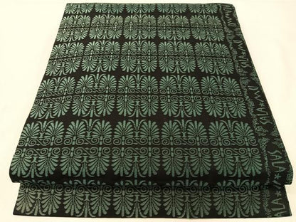 平和屋着物●九寸開き名古屋帯　SALAMU　吉祥花文　黒地　日本製　正絹　逸品　CABG7987vp