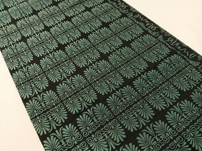 平和屋着物●九寸開き名古屋帯　SALAMU　吉祥花文　黒地　日本製　正絹　逸品　CABG7987vp