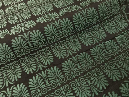 平和屋着物●九寸開き名古屋帯　SALAMU　吉祥花文　黒地　日本製　正絹　逸品　CABG7987vp