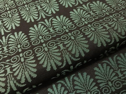 平和屋着物●九寸開き名古屋帯　SALAMU　吉祥花文　黒地　日本製　正絹　逸品　CABG7987vp