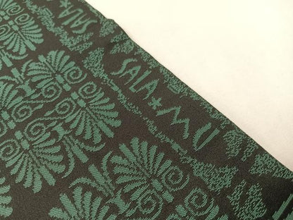 平和屋着物●九寸開き名古屋帯　SALAMU　吉祥花文　黒地　日本製　正絹　逸品　CABG7987vp