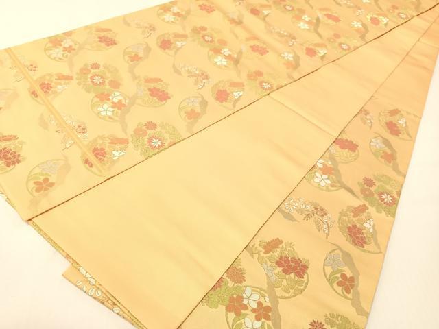 平和屋着物●西陣　川島織物　六通柄　本袋帯　草花丸文　金銀糸　正絹　逸品　CABG7990vp