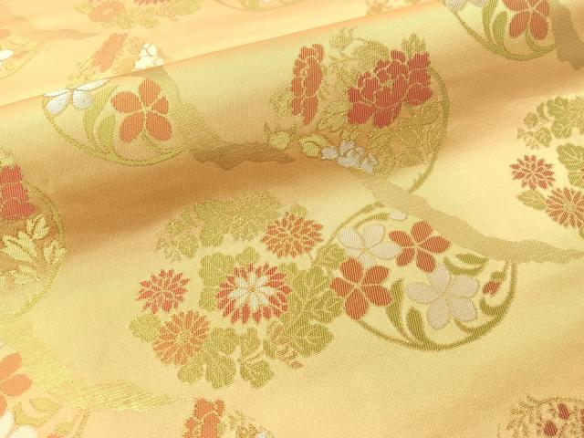 平和屋着物●西陣　川島織物　六通柄　本袋帯　草花丸文　金銀糸　正絹　逸品　CABG7990vp