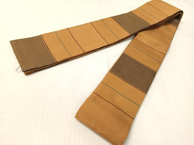 平和屋着物●男性　角帯　横段文　正絹　逸品　CABG7992vp