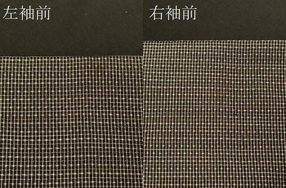 平和屋着物＃男性　本場大島紬　長羽織　格子柄　正絹　逸品　CABG8019in