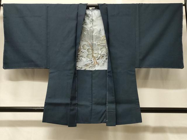 平和屋着物＃男性　羽織　お召地　100亀甲　総詰め　正絹　逸品　未使用　CABG8022in