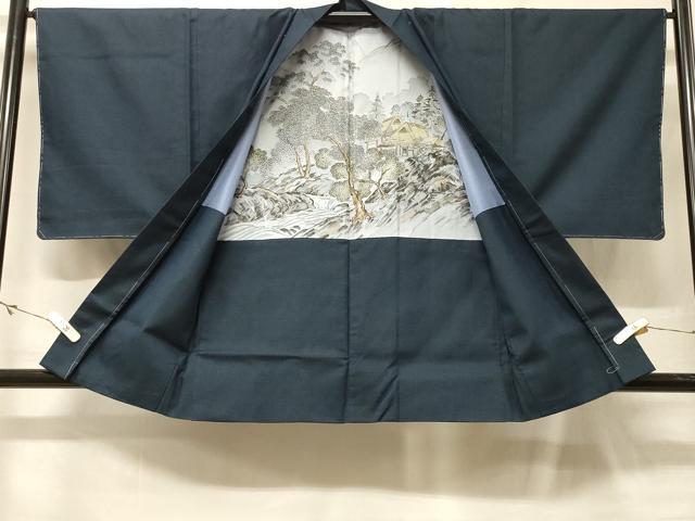 平和屋着物＃男性　羽織　お召地　100亀甲　総詰め　正絹　逸品　未使用　CABG8022in
