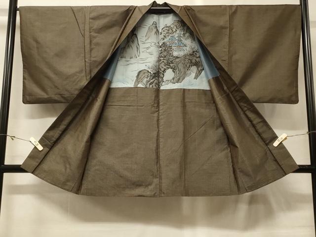 平和屋着物＃男性　本場大島紬　羽織　80亀甲　総詰め　正絹　逸品　CABG8025in