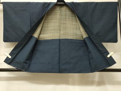平和屋着物＃男性　羽織　紬地　霞文　正絹　逸品　CABG8026in