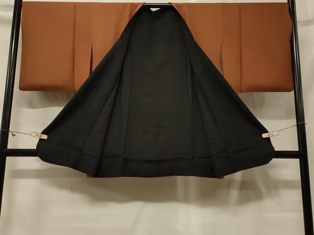 平和屋着物＃道行コート　リバーシブル　霞文　暈し染め　黒地　正絹　逸品　CABG8032in