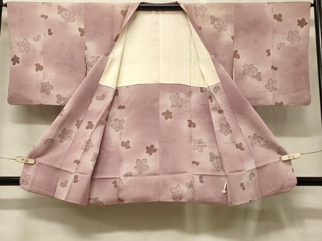平和屋着物＃道行コート　地紋起こし　枝葉文　暈し染め　正絹　逸品　CABG8034in