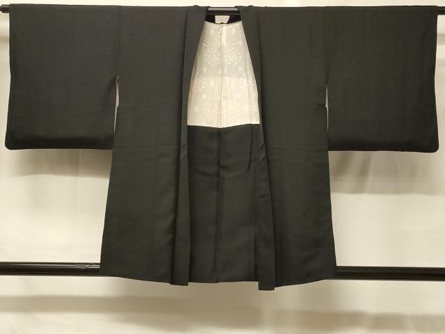 平和屋着物＃羽織　寿光織　色紙花文　黒地　金糸　正絹　逸品　CABG8045in