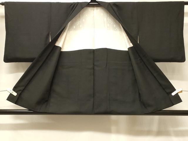 平和屋着物＃羽織　寿光織　色紙花文　黒地　金糸　正絹　逸品　CABG8045in