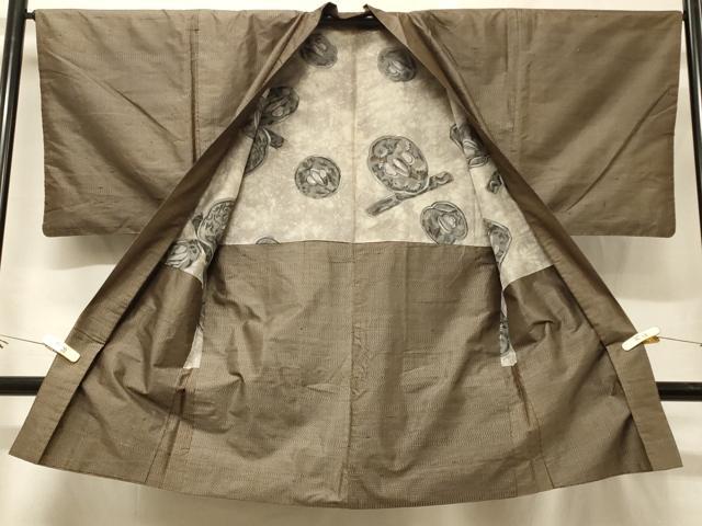 平和屋着物＃男性　本場大島紬　長羽織　80亀甲　総詰め　正絹　逸品　CABG8048in