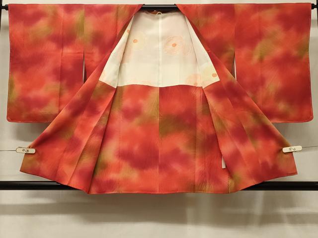 平和屋着物＃道行コート　松葉地紋　暈し染め　正絹　逸品　未使用　CABG8053in