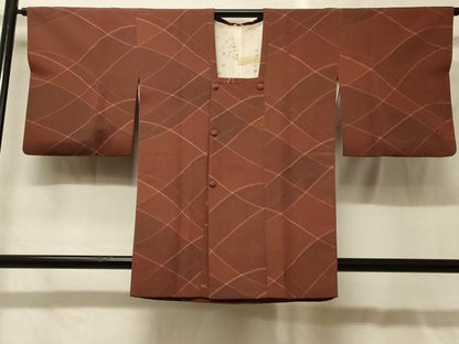 平和屋着物＃道行コート　幾何学文様　正絹　逸品　CABG8054in