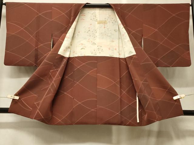 平和屋着物＃道行コート　幾何学文様　正絹　逸品　CABG8054in