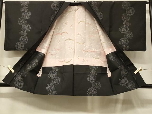 平和屋着物＃本場大島紬　羽織　正倉院花蝶間道　ほていや扱い　正絹　逸品　CABG8063in