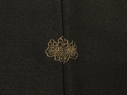 平和屋着物＃羽織　総刺繍　流水草花文　黒地　正絹　逸品　CABG8065in