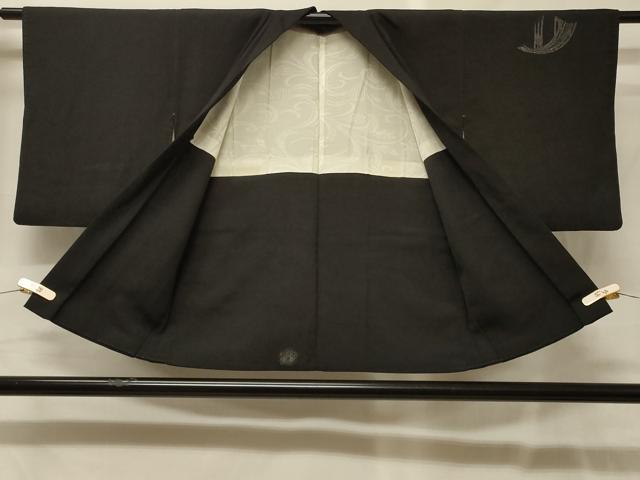 平和屋着物＃羽織　寿光織　渡り橋舞花文　黒地　金銀糸　正絹　逸品　CABG8066in
