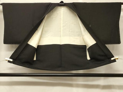 平和屋着物＃羽織　寿光織　花車文　黒地　金銀糸　正絹　逸品　未使用　CABG8067in