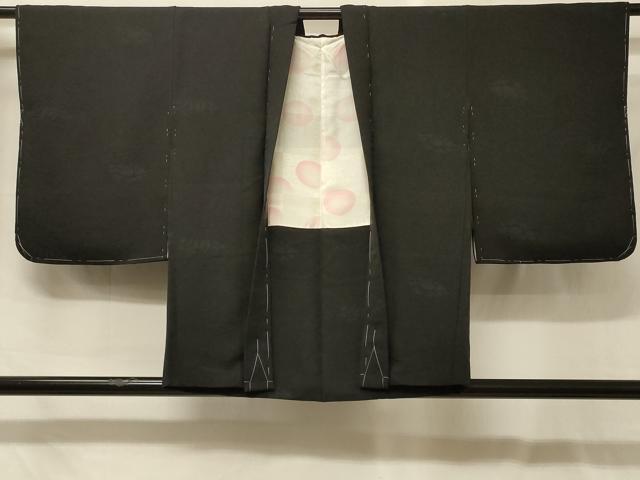 平和屋着物＃羽織　花づくし地紋　黒地　正絹　逸品　未使用　CABG8070in