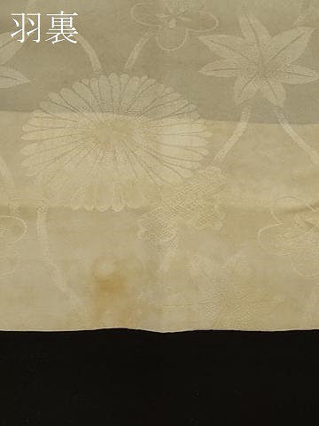 平和屋着物＃羽織　寿光織　雲取り貝桶花文　黒地　金銀糸　正絹　逸品　CABG8071in