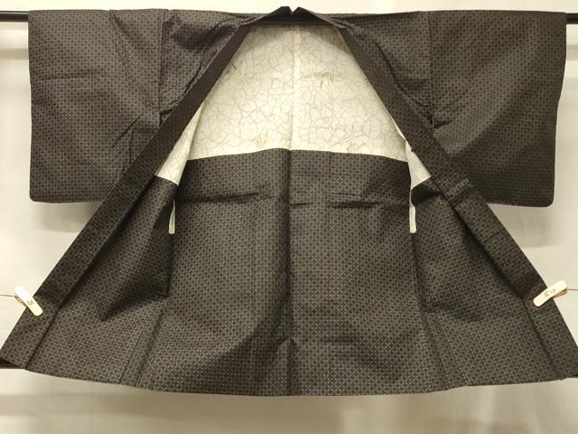 平和屋着物＃羽織　紬地　格子柄　正絹　逸品　CABG8090in