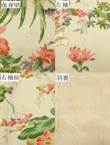 平和屋着物＃羽織　草花文　正絹　逸品　CABG8094in
