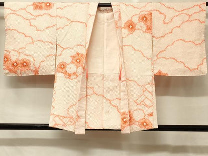平和屋着物＃羽織　総絞り　雲重ね草花文　正絹　逸品　CABG8102in