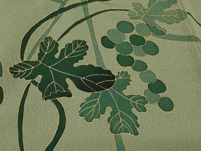 平和屋着物＃羽織　葡萄蔦の葉文　金彩　正絹　逸品　CABG8112in