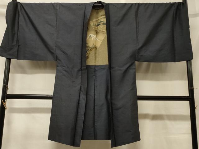 平和屋着物＃男性　本場大島紬　長羽織　80亀甲　総詰め　正絹　逸品　CABG8113in