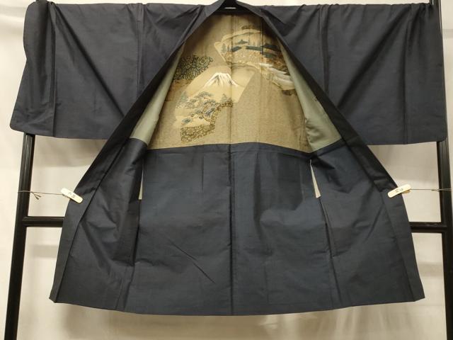 平和屋着物＃男性　本場大島紬　長羽織　80亀甲　総詰め　正絹　逸品　CABG8113in