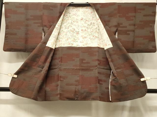 平和屋着物＃道行コート　エ霞文　正絹　逸品　CABG8121in