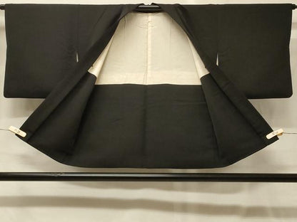 平和屋着物＃羽織　寿光織　冊子花車文　黒地　金銀糸　正絹　逸品　CABG8127in
