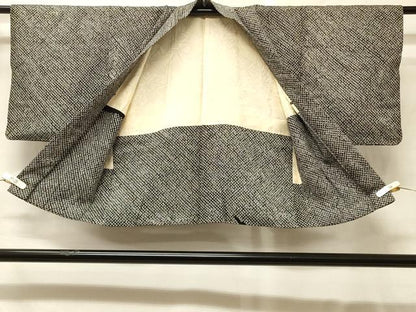 平和屋着物＃羽織　総絞り　草花文　黒地　正絹　逸品　CABG8128in