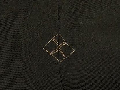 平和屋着物＃羽織　寿光織　舞葉文　黒地　金糸　正絹　逸品　未使用　CABG8129in